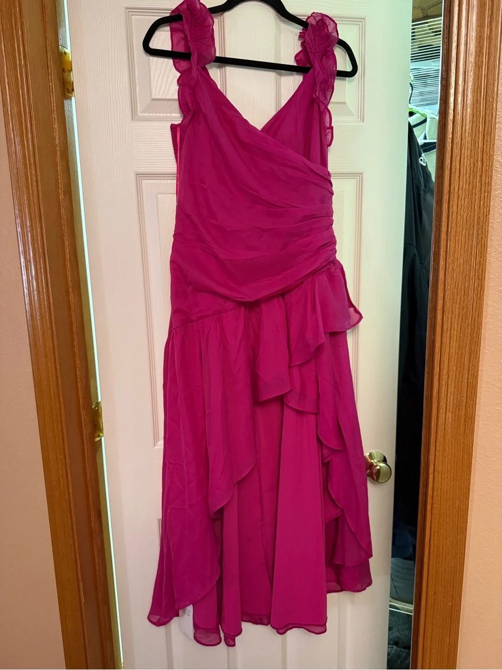 Pink Abercrombie high low wrap style dress NWT size M